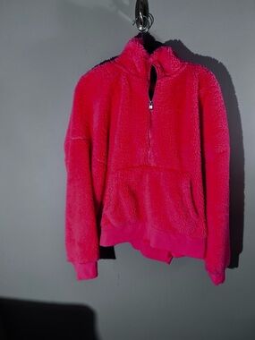 Calvin Klein Performance Plush Fleece Zip-Up Hoodie - Bright Pink